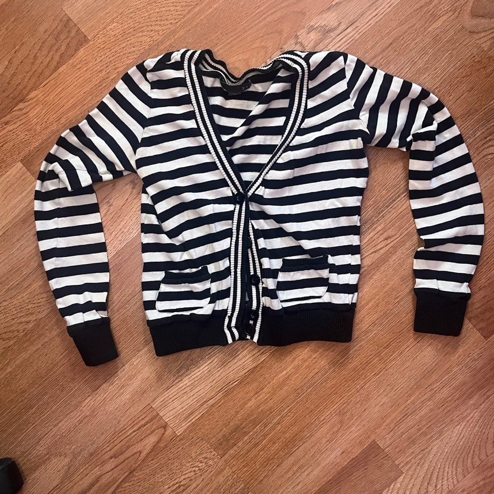 Striped Black and White Cardigan